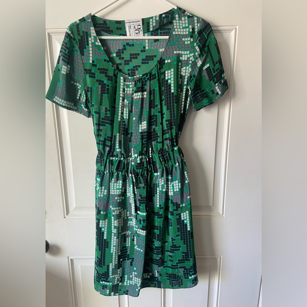 MARGARITA SAPLALA BARNEYS NEW YORK CO-OP SILK DIGITAL PRINT DRESS